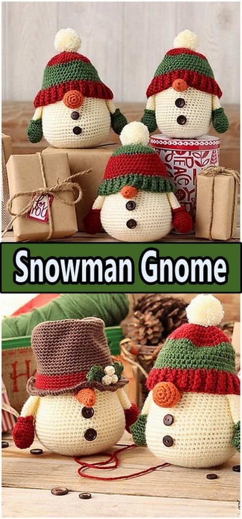 Winter Crochet Projects, Crochet Gnomes Pattern Free, Snowman Patterns, Diy Fall Ideas, Holiday Crochet Patterns, Christmas Amigurumi, Crochet Colorful, Getting Ready For Christmas, Christmas Crochet Patterns Free