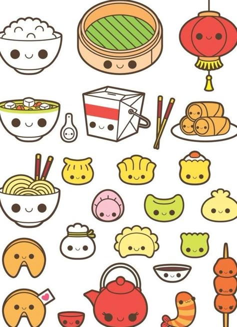 Kawaii chinese food clipart kawaii food clipart fortune | Etsy Food Drawing Easy, Kawaii Kitchen, Food Doodles, 귀여운 음식 그림, Kawaii Clipart, Food Clipart, Anime Food, Kitchen Wallpaper, Kawaii Food