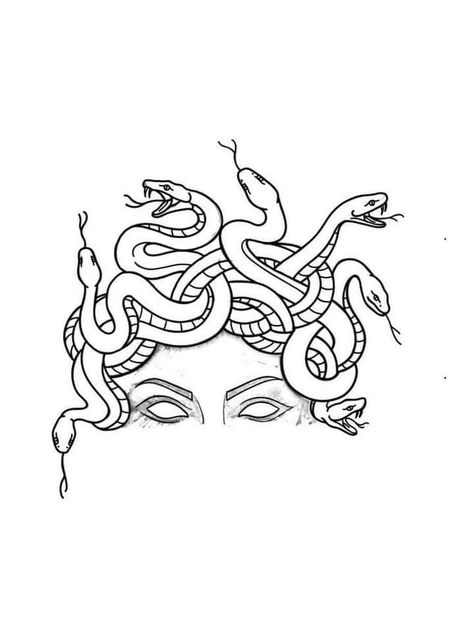 Medusa Outline Drawing, Medusa Snakes Drawing, Tattoo Line Work Drawings, Wrap Around Neck Tattoo, Classic Art Tattoo Minimalist, Medusa Outline Tattoo, Medusa Eyes Tattoo, Madussa Tattoo Design Simple, Medusa Tattoo Outline