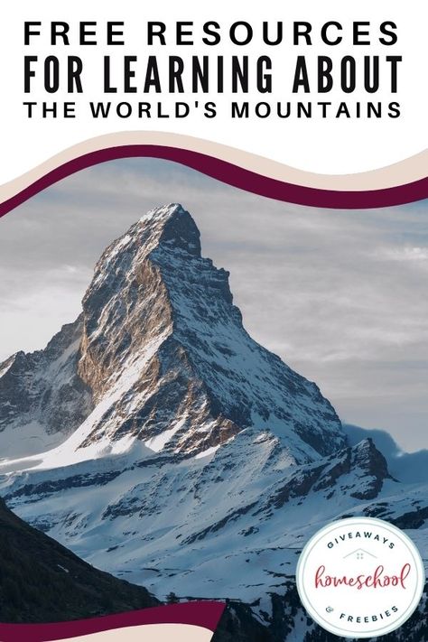 If you are studying different terrains or biomes in your geography units, then these free resources for learning about the world’s mountains will be a great addition. Geography Printables, Literature Unit Studies, Appalachian History, Mountain Crafts, Geography For Kids, Homeschool Geography, Homeschool Freebies, Montessori Practical Life, Geography Lessons