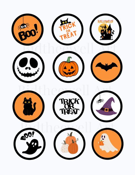 🖨️ Printable Halloween Cupcake Toppers - Digital Download (12 Designs) 🖨️ Transform your Halloween treats with our Printable Halloween Cupcake Toppers! This digital file includes 12 spook-tacular designs, featuring ghosts, pumpkins, bats, and more, perfect for adding a festive touch to your homemade cupcakes. Easy to print and assemble, these toppers are a quick and creative way to elevate your Halloween party decor. Simply download, print, cut, and you're ready to go! Print on cardstock for a sturdy base or paste on fun craft paper circles for an extra layer. Reuse year after year for endless spooky fun. No waiting for shipping--just instant access to your frightfully fun toppers! 🔔 𝗜𝗡𝗦𝗧𝗥𝗨𝗖𝗧𝗜𝗢𝗡𝗦 1. Instant Download: Once your purchase is complete, the digital file will be a