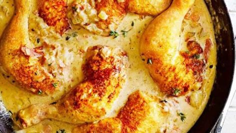 Recipe Mary Berry Normandy Chicken Chicken Normandy, Preserved Lemons Recipes, Batch Cooking Recipes, Pub Food, Mary Berry, Curry Chicken Recipes, Cook Chicken Breast, Best Chicken Recipes, Make Ahead Meals