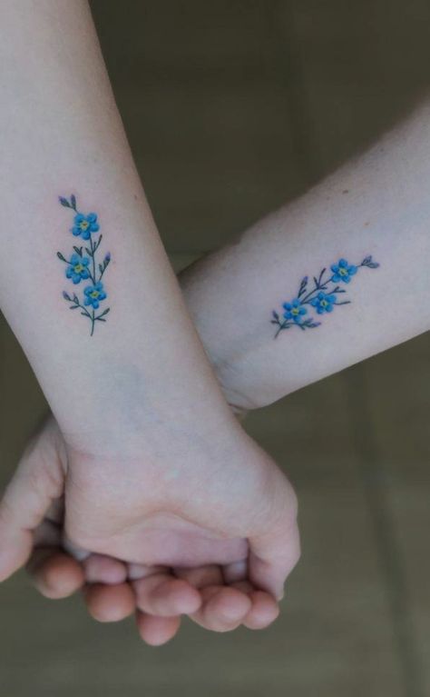 Colorful Tattoos For Women, Tiny Flower Tattoos, Butterfly Wrist Tattoo, Simple Arm Tattoos, Tiny Wrist Tattoos, Flower Wrist Tattoos, Dont Forget Me, Classy Tattoos, Wrist Tattoo