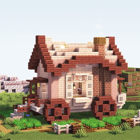 Minecraft Roof, Minecraft Small House, Minecraft Shops, Rumah Minecraft Sederhana, Minecraft Structures, Minecraft House Plans, Bangunan Minecraft, Minecraft Farm, Minecraft Cottage