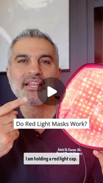 Amir M Karam, MD on Instagram: "Does red light therapy work?

For the FULL video on this topic, head to my YouTube channel. Link in bio and on stories. 

Utilizing wavelengths known to penetrate the skin deeply, these masks stimulate collagen production, reduce inflammation, and improve overall skin tone.

 However, results may vary depending on individual factors such as skin type and consistency of use. 

While red light therapy masks can offer beneficial results, in my opinion they aren’t effective enough to be used as the sole skincare treatment.  They can be a good addition to a solid daily active skincare routine like the @karammdskin Trifecta coupled with sun protection. 

For example my wife Neda and I use LaserCap for our hair 3 nights a week (for over 10 years) and Trifecta @kara Lightstim For Wrinkles, Red Light Face Therapy, Led Mask Therapy, Red Light Therapy Before And After, Red Light Therapy Mask, Red Light Therapy Benefits, Led Light Mask, Light Face Mask, Facial Scars