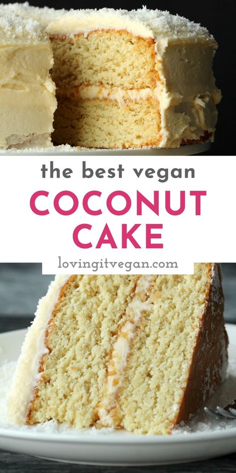 Raw Coconut Cake, Vegan Coconut Cake Recipe, Recipes Using Dessicated Coconut, Coconut Cake Healthy, Vegan Coconut Frosting, Vegan Cake Roll, Almond Flour Coconut Cake, Coconut Cake Vegan, Vegan Coconut Dessert Recipes