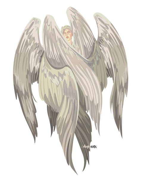 6 winged angel, one pair covering its face, another pair to cover the feet and other pair is for flying. Wings Covering Face, 6 Winged Angel, Bible Illustrations Art, Fantasy Angel, Winged Angel, Bible Illustrations, Illustrations Art, Wings Art, Oc Ideas