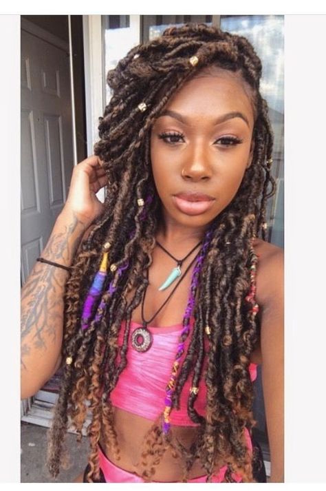 | Pinterest: December Natural Hair Box Braids, Faux Loc, Faux Locks, Faux Locs Hairstyles, Goddess Locs, Beautiful Braids, Almost There, Locs Hairstyles, Goddess Braids