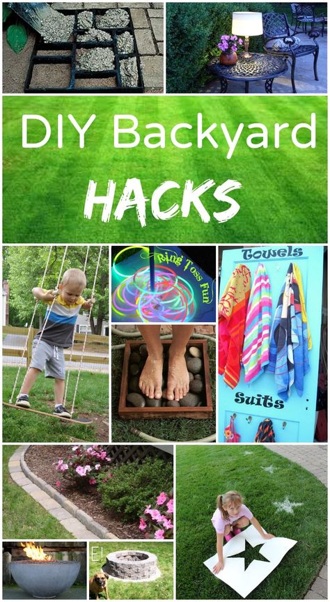 DIY Backyard hacks - Easy and fun backyard projects! Backyard Hacks, Princess Pinky Girl, Yard Project, Backyard Projects, Backyard Fun, Outdoor Oasis, Diy Backyard, Useful Life Hacks, Outdoor Projects