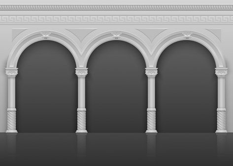 Pelamin Idea, Roman Antique, Roman Bath House, Stone Arches, Wall Panel Design, Vector Frame, Roman Columns, Design Building, Stone Arch