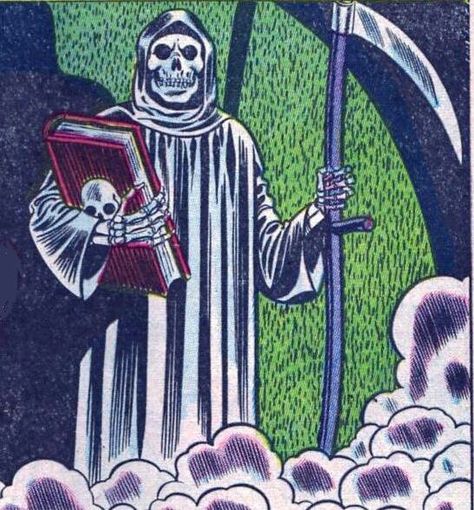 Grim Reaper Tattoo Grim Reaper, Dancing Tattoo, Arte Pulp, Arte Punk, Pop Art Comic, Retro Horror, Dark Art Illustrations, Pulp Art, Vintage Horror