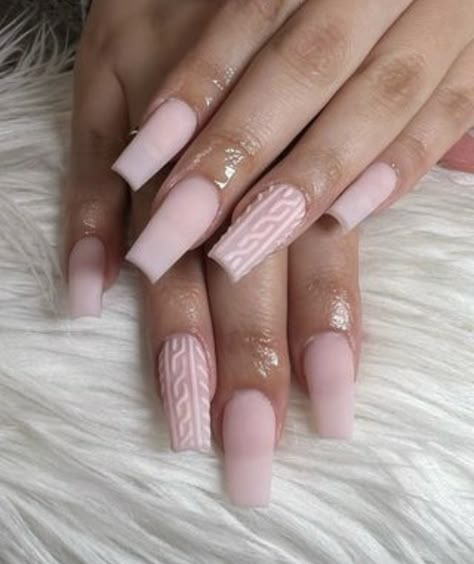 Light Pink Sweater Nails, Knit Nails, Pink Nails Design, Baby Rosa, Sweater Nails, Unique Acrylic Nails, Ballerina Nails, Bling Acrylic Nails, Short Acrylic Nails Designs