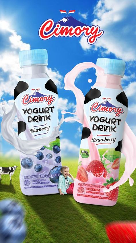 Cimory Yogurt Drink, Cimory Yogurt, Blueberry Drinks, Fresh Drink, Yogurt Drink, Drink Covers, Yogurt Drinks, Fresh Drinks, Package Design