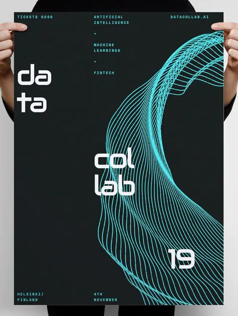 Data Poster Design, Technology Event Poster, Data Visualization Design Creative, Tech Event Poster, Tech Poster Design, Science Poster Design, Technology Poster Design, Collab Poster, Data Analytics Design