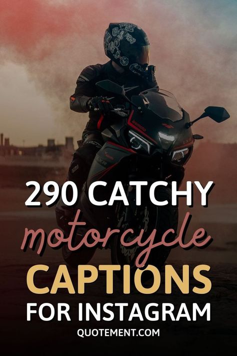 If you are a great bike lover, then this awesome collection of catchy motorcycle captions for Instagram is surely your cup of tea! Motorcycle Life Quotes, Motorcycle Quotes Women, Bike Life Quotes, Motor Captions Instagram, Captions For Bike Lovers, Caption For Pic With Bike, Quotes About Motorcycles, Riding Bike Quotes, Motorcycle Travel Photography