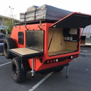 13 Fantastic Teardrop Camper Trailer Design Ideas For Nice Camping - camperlife Offroad Trailer, Small Camper Trailers, Jeep Trailer, Teardrop Camper Trailer, Diy Camper Trailer, Expedition Trailer, Off Road Camper Trailer, Adventure Trailers, Overland Trailer