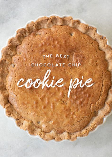 Chocolate Chip Cookie Pie Recipe, Whole30 Dessert, Fresca Recipes, Cookie Pie Recipe, Italian Sodas, Charming Bathroom, Shortbread Cookie Crust, Chocolate Chip Cookie Pie, Chocolate Chip Pie