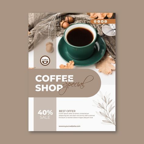 Cafe Flyer Design, Coffee Shop Flyer, Cafe Flyer, Coffee Poster Design, Cafe Posters, Flyer Design Layout, Graphisches Design, Food Graphic Design, Graphic Design Photoshop