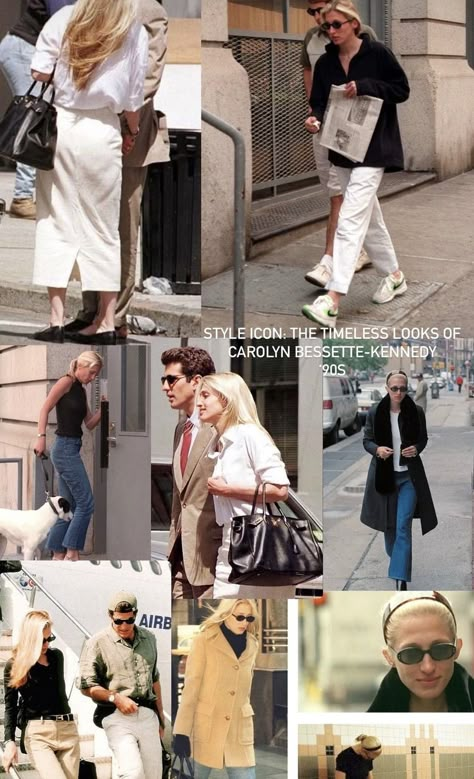 Carolyn Bassett Outfits, Carolyn Bessette Summer, Caroline Bassett Aesthetic, Carolyn Bessette Style Outfits, Carolyn Bassette Fashion, Caroline Bassett Keneddy, Caroline Bassett Style, Caroline Bessette Style, Chic Basic Outfits