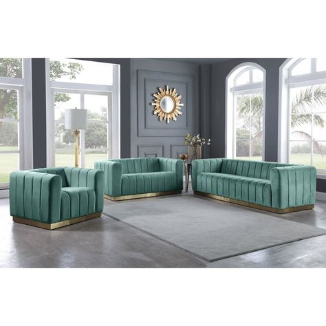 Willa Arlo Interiors Tyneside Velvet Armchair & Reviews | Wayfair Navy Velvet Sofa, Blue Velvet Chairs, Blue Velvet Sofa, Velvet Living Room, 3 Piece Sofa, Velvet Loveseat, Meridian Furniture, Velvet Chair, Velvet Armchair