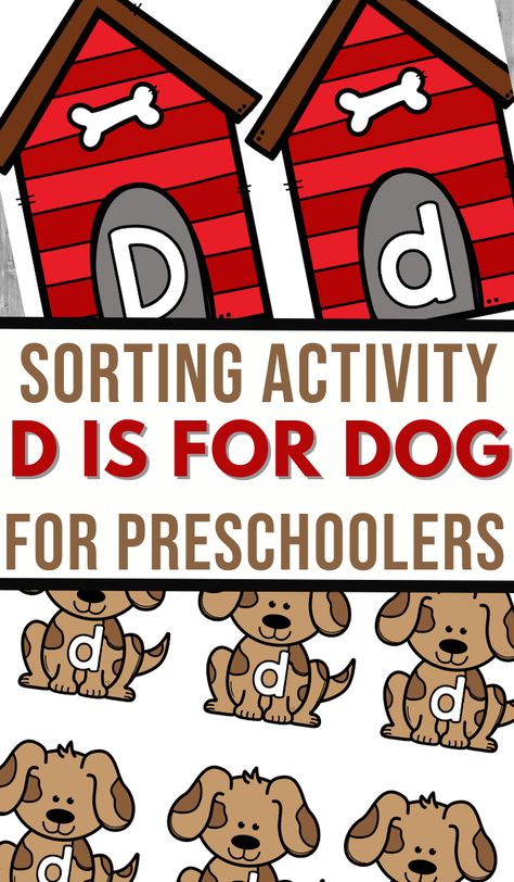 This D is for Dog Sorting Activity is a great way for the kids to learn about upper case D and lower case D. This is a super simple activity! Letter Sorting, D Is For Dog, Letter Sort, Homeschool Freebies, Homeschool Projects, Homeschool Board, Learning Printables, Alphabet Activities Preschool, Letter Activities