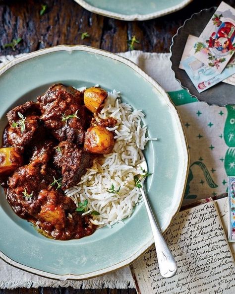 An easy beef chilli recipe, made with beef shin (which is a cheap cut), Scotch bonnet chillies, coconut and curry powder - fragrant and tastebud-tingling Ox Cheek Recipes, Beetroot Curry, Chilli Beef Recipe, Spiced Beef, Chilli Recipes, Beef Curry, Beef Casserole Recipes, Delicious Magazine, Bbc Good Food Recipes