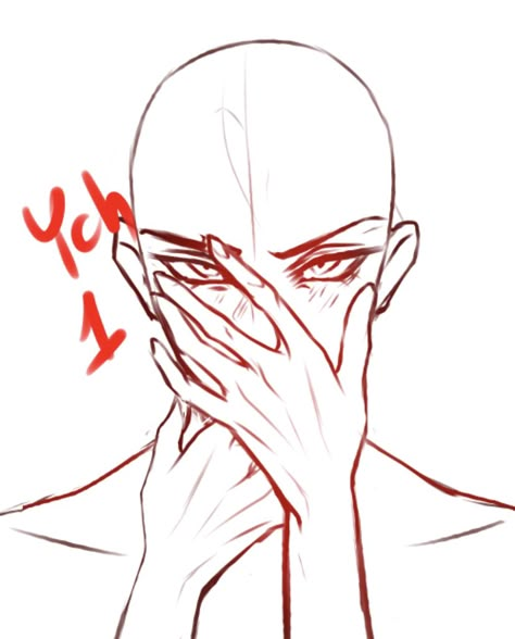 Anime Base Template, Blushing Drawing Base, Vampire Ych Base, Hot Male Drawing Base, Holding Mask Pose Reference Drawing, Evil Villain Pose Reference, Pfp Drawing Reference Base, Vampire Poses Reference Drawing Base, Insane Character Pose Reference