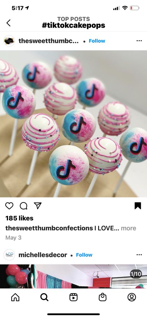 Tiktok Cake Pops, Tiktok Birthday Cupcakes, Tiktok Birthday Party Ideas Diy, Tik Tok Cake Pops, Tik Tok Party Ideas Decorations, Tick Tock Birthday Party Ideas, Cake Popsicles Ideas For Birthday, Tik Tok Birthday Cake Ideas, Tik Tok Party Decoration