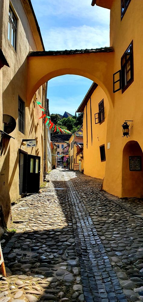 Sighișhoara's streets | #view| #aesthetic | #streets| #places 1 Point Perspective Street View, 2 Point Perspective Photo, One Point Perspective Photo, 2 Point Perspective, 1 Point Perspective, Perspective Photos, View Aesthetic, One Point Perspective, Point Perspective