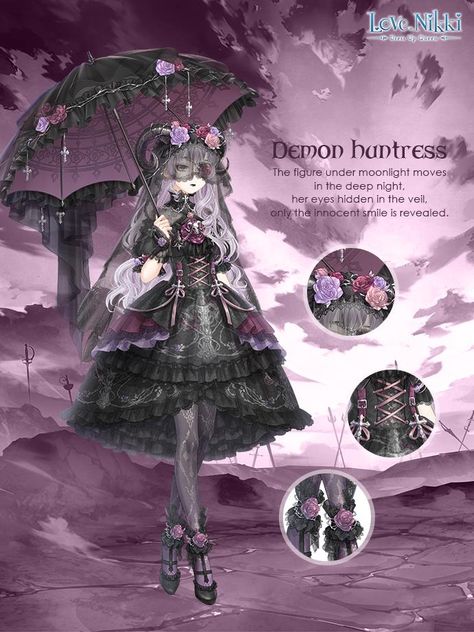 White Demon, The Flowers Of Evil, Love Nikki, Pale Face, Nikki Love, Queen Outfit, Anime Dress, Nikko, Blue Roses