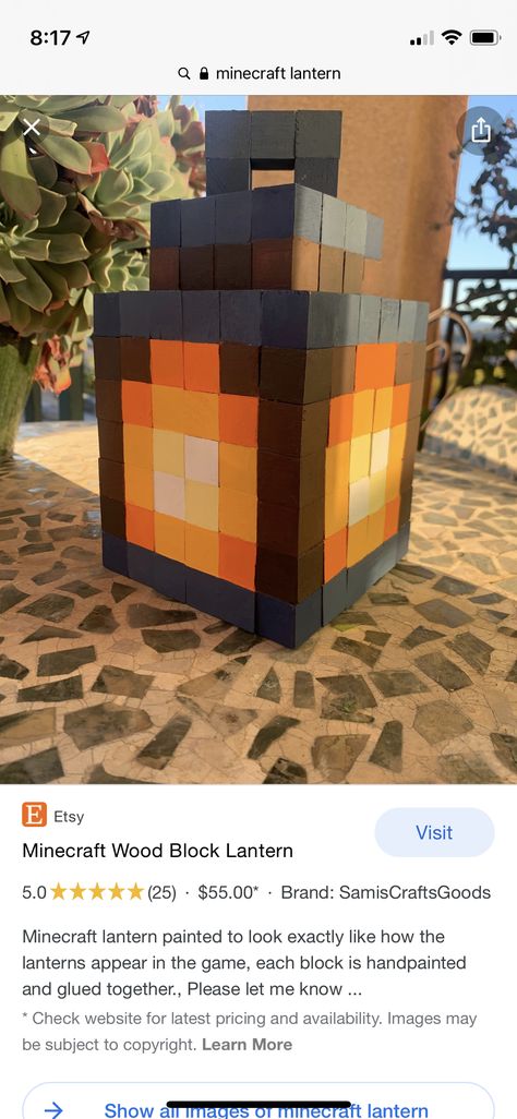 Minecraft Building Blocks Diy, Minecraft Lantern Diy, Minecraft Wood Cube Art, Diy Minecraft Lamp, Wooden Cube Minecraft, Minecraft Wood Block Diy, Diy Minecraft Flower Wood, Wooden Blocks Decor Craft Ideas Minecraft, Cute Minecraft Pfp