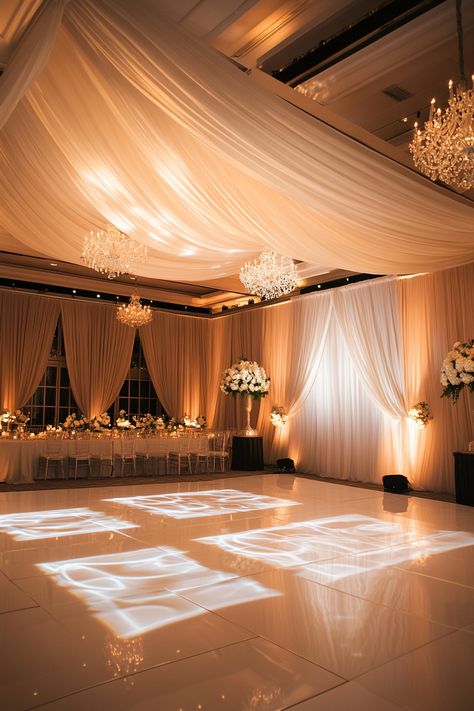 Wedding entertainment space. Chiffon canopy, monogram light projection, LED-bordered dance floor.

Planning a wedding is no small feat - the location, attire, food, and of course, the dance floor. It's not just a space for guests to sway; it's a personal statement and centerpiece. Giving it life can propel your party from enjoyable to unforgettable. Welcome to the world of 28…

Read more: https://tastywed.com/generated-post-28-dynamic-wedding-dance-floor-design-concepts/ Small Dance Floor Wedding, Indoor Dance Floor Wedding, Wrapped Dance Floor Wedding, Wedding Dance Floor Aesthetic, Wedding Dance Floor Design, Wedding Dance Floor Props, Dance Floor Design, Wedding Dancefloor, Winter Wedding Cape