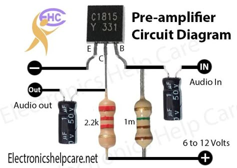 Easy preamplifier circuit diagram - Electronics Help Care Pre Amplifier Circuit Diagram, Preamplifier Circuit Diagram, Audio Amplifier Circuit Diagram, Simple Electronic Circuits, Cell Phone Repair Shop, First Transistor, Diy Guitar Amp, Basic Electronic Circuits, Audio Crossover