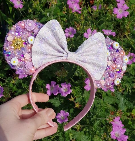 Rapunzel Disney Ears, Tangled Disney Ears, Aurora Mickey Ears, Disney Dudes, Disney Ears Floral, Rapunzel Mickey Ears, Tangled Mickey Ears, Rapunzel Minnie Ears, Disneyland Paris Minnie Ears