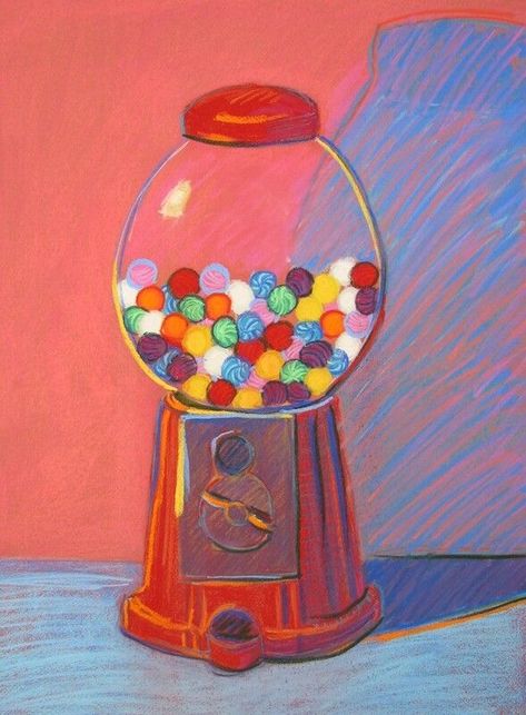 Gumball Machine Painting, Bubblegum Machine, Candy Art, Gumball Machine, Small Canvas Art, Small Canvas, Bubble Gum, 5th Grade, Art Class