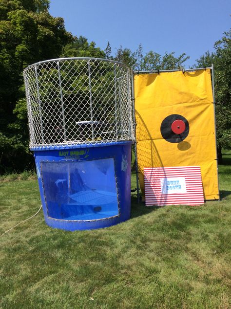 The dunk booth set up Dunking Booth, Pictures Of Water, Bts Party, Booth Diy, Dunk Tank, Children Church, Spring Carnival, Water Pictures, Carnival Birthday