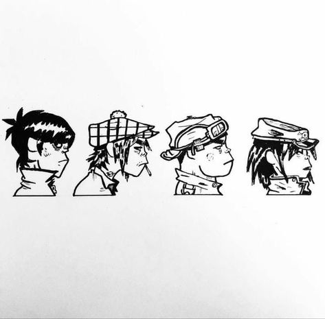 Gorillaz Demon Days Tattoo, Gorrilaz Tattoo, Gorillaz Tattoo Ideas, Tattoos Torso, Gorillaz Art Style, Gorillaz Demon Days, Cartoon Tattoo Ideas, Rooster Tattoo, Animated Shows