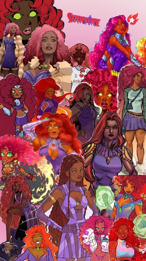 starfire, dc comics, poc starfire, black starfire, black women, black girl, Comics, comics, DC comics, Starfire, super heros, heros, Star Fire Cosplay, Starfire Costume, Starfire Dc, Starfire And Raven, Teen Titans Fanart, Pretty Halloween Costumes, Create Your Own World, Black Comics, Black Art Painting