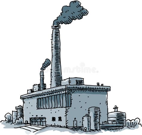 Cartoon Factory, Industry Illustration, Factory Illustration, Industrial Manufacturing, Manufacturing Factory, Feminist Art, A Cartoon, Art Classes, Pollution