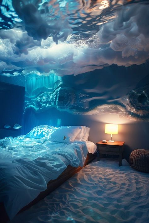 Bedroom Inspiration Ocean Apartment Rooms, Ocean Themed Bedroom, Water Board, Sky And Water, Theme Beds, Ocean Home, Ocean House, Themed Bedroom, Master Bedrooms Decor