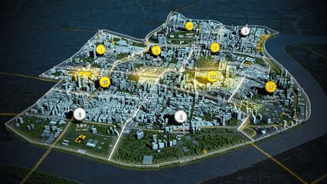 Data Visualization on Smart Market Supervision on Behance French Polynesia Honeymoon, Digital Twin, Big Data Visualization, Dimensional Analysis, 3d Map, Timeline Design, Art Apps, London Bus, Smart City