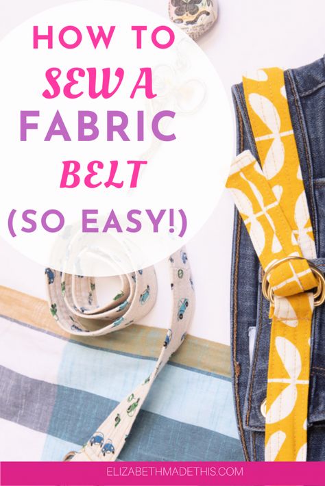 Need a quick and easy sewing project that'll use up your scraps and make a great simple gift to sew? Learn how to make a fabric belt with this easy sewing tutorial. #learntosew #easysewing #beginnersewing Make A Belt, Diy Belt For Dresses, Sewing Projects Clothes, Sewing School, Lace Bracelet, Handmade Belts, Custom Belt, Simple Gift, Quilting Rulers