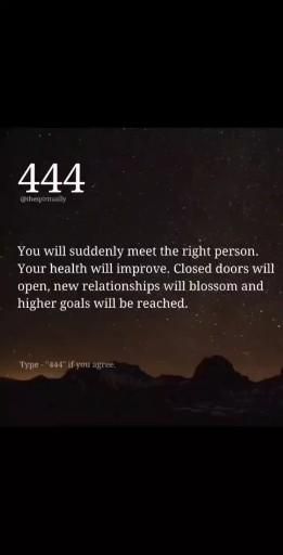 This contains an image of: 444 Angel Number Meaning | Numerology 4 44 Angel Number, 44 Angel Number, Spiritual Tea, 444 Meaning, Affirmation Abundance, Seeing 444, Manifestation Affirmation, Positive Vibes Quotes, Quotes Affirmations