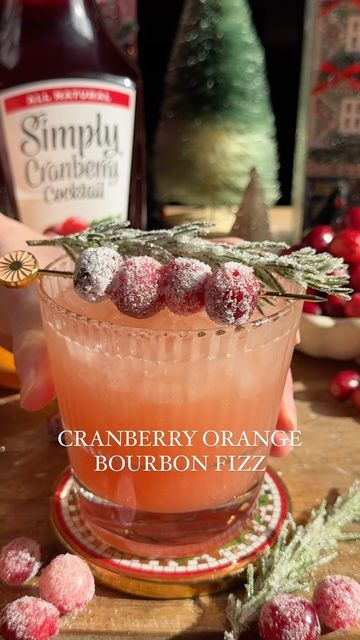 Lexi Harrison & Beth Sinclair on Instagram: "Cranberry Orange Bourbon Fizz 🥃🍊 #Ad21+ It only takes 5 minutes to make this festive holiday cocktail! RECIPE BELOW 👇 #DrinkResponsibly 

My family has been making a variation of this cocktail for several years at both Thanksgiving and Christmas and it’s always a hit! It’s also great for entertaining outside of the holidays because it’s so quick & easy to make. Plus, that color 😍 

You just need @drinksimply cranberry and orange juice, bourbon, lemon juice, maple syrup and club soda or ginger beer for topping! If you don’t like bourbon, you can use vodka or tequila instead. 

You can also easily make this into a non-alcoholic drink if you just leave out the bourbon! 

Bookmark the RECIPE below 👇 and tag us if you make it! 

Cranberry Orange Cranberry Orange Bourbon Fizz, Bourbon Fizz, Festive Holiday Cocktails, Drink If, Alcoholic Drink, Bourbon Cocktails, Cocktail Club, Holiday Cocktail, Thanksgiving And Christmas