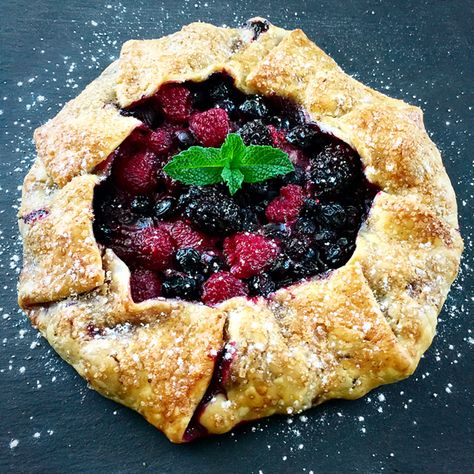 Berry Galette Recipe, Berry Galette, Rustic Tart, Triple Berry Pie, Shepard's Pie, Shepards Pie, Space Food, Galette Recipe, Seasonal Fruits