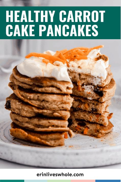 Pancakes With Cream Cheese, Pancakes With Cream, Carrot Pancakes, Fodmap Breakfast, Carrot Cake Pancakes, Healthy Carrot Cake, Cake Pancakes, Healthy Carrot Cakes, Pancake Recipe Easy