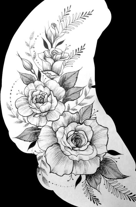 Flower And Butterfly Hip Tattoo, Thigh Tattoos Women Roses, Flower Tattoos On Thigh, Mandala Tattoo Sleeve Women, Rose Tattoo On Hip, Beautiful Spine Tattoos, Floral Hip Tattoo, Side Hip Tattoos, Butterfly Tattoos On Arm