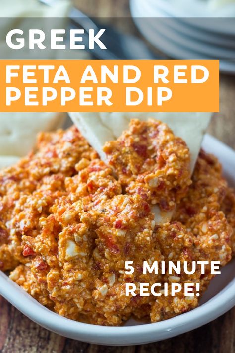 Greek Roasted Red Pepper Feta Dip, Red Bell Pepper Dip, Roasted Red Pepper And Feta Dip, Feta Roasted Red Pepper Dip, Fire Feta Recipe, Red Pepper Feta Dip, Red Pepper Dip Recipe, Pepper Dip Recipe, 2024 Meals