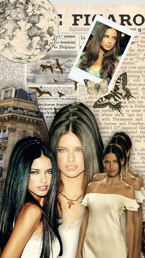 Adriana Lima Collage, Adriana Lima Wallpaper Iphone, Model Collage, Adriana Lima Aesthetic Wallpaper, Adriana Lima Wallpaper, Viktoria Secret, Adriana Lima Style, Exercise To Reduce Thighs, 2000s Girl