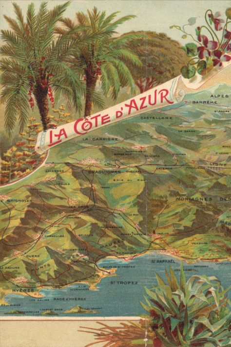 Experience the timeless charm of the French Riviera with our stunning vintage map poster, 'La Côte d'Azur 1925'. This meticulously illustrated panorama captures the allure of iconic destinations such as Cannes, Nice, Monte Carlo, and St. Tropez, transporting you to an era of elegance and glamour. With its retro aesthetic and intricate detailing, this poster is not only a beautiful piece of wall art but also a captivating conversation starter. Vintage South Of France, The French Riviera, Cote D’azur, St Tropez, Advertising Signs, French Riviera, Retro Aesthetic, South Of France, Vintage Map